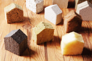 Close,Up,Various,Scattered,Blocks,Of,Insulation,Model,Hous,In